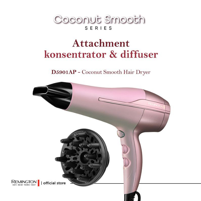 Remington Pengering Rambut Coconut Smooth Hair Dryer D5901